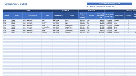 Asset List Template