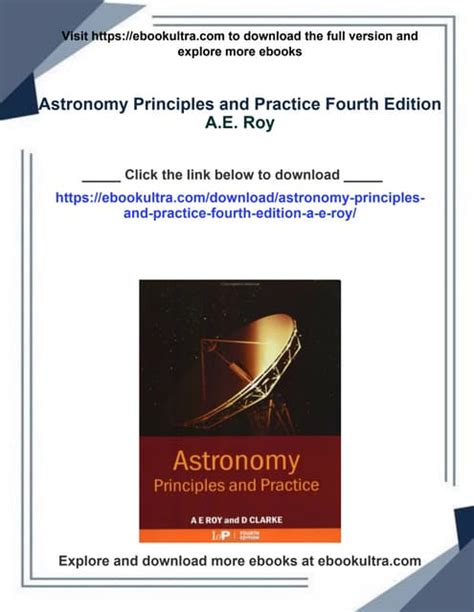 Astronomy Principles and Practice, Fourth Edition Epub