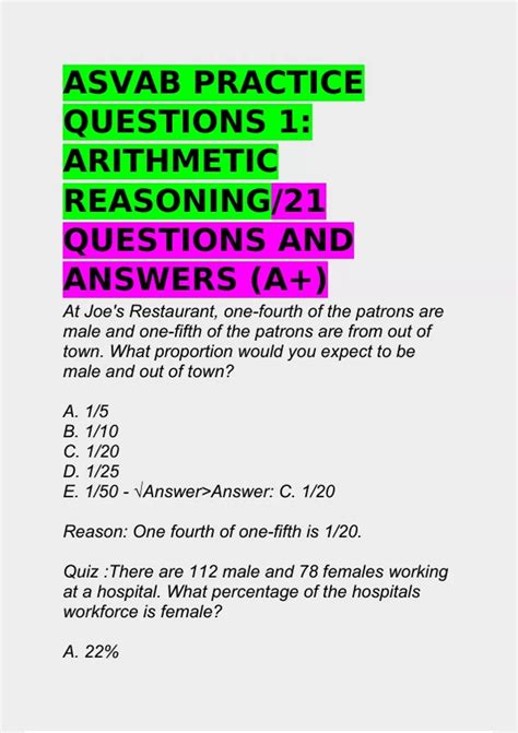 Asvab Questions And Answers 2010 Reader