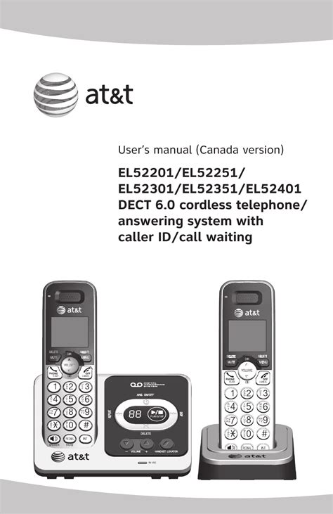 Atampt Dect 60 Digital Answering System User39s Manual Epub