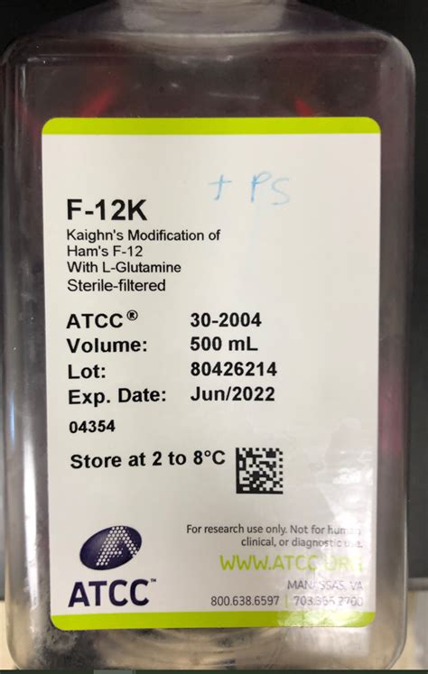 Atccformulated F12k Medium Catalog No 302004