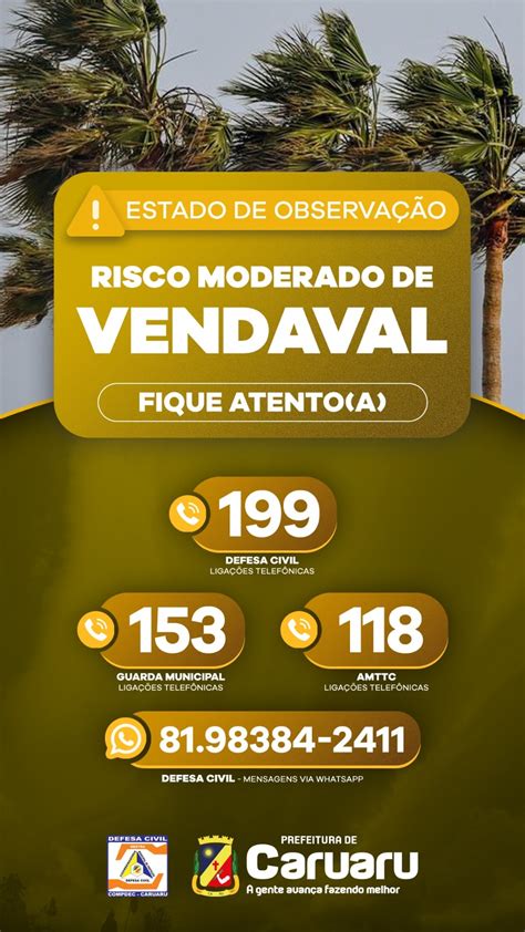 Atenção: Alerta Moderado de Vendaval!