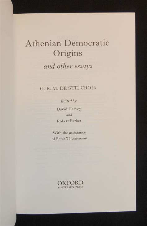 Athenian Democratic Origins and other essays Doc