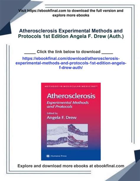 Atherosclerosis Experimental Methods and Protocols 1st Edition Epub