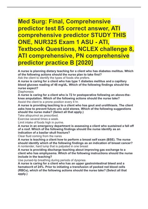 Ati Comprehensive Predictor Answers 2013 Kindle Editon