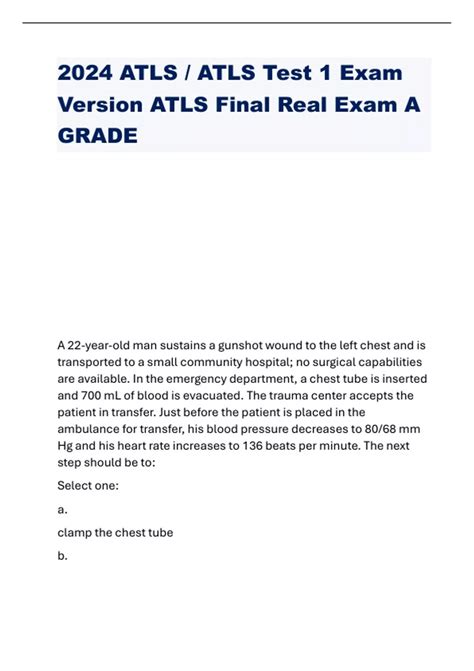 Atls Answer Key PDF