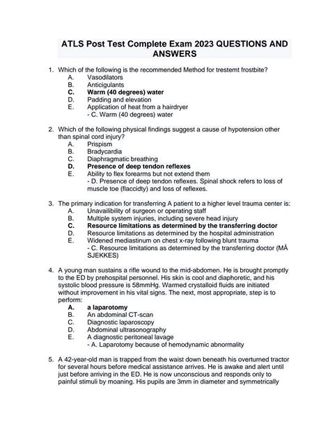 Atls Post Test Questions 9th Edition Ebook Doc