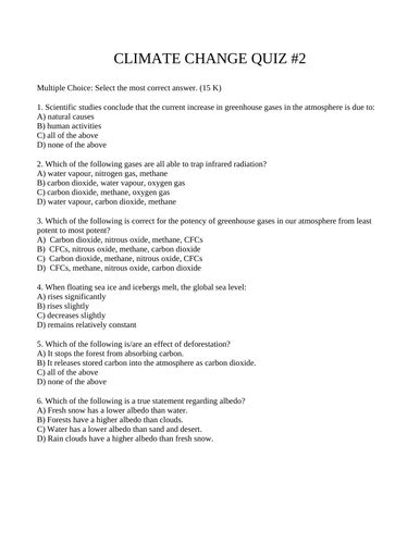 Atmosphere And Climate Change Test Answers Epub