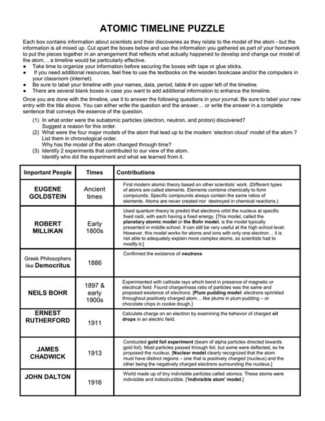 Atomic Timeline Answers Kindle Editon