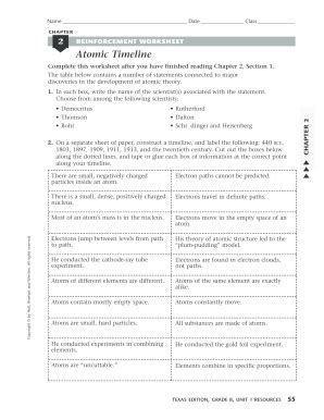 Atomic Timeline Reinforcement Worksheet Answers Epub