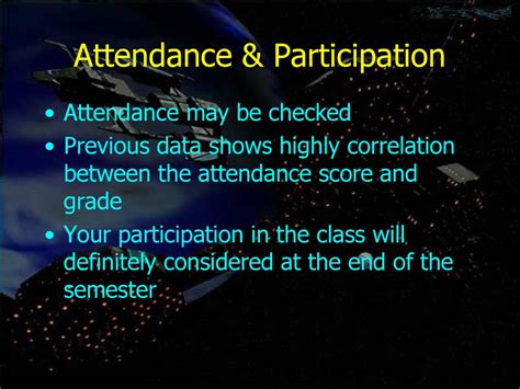 Attendance and participation: