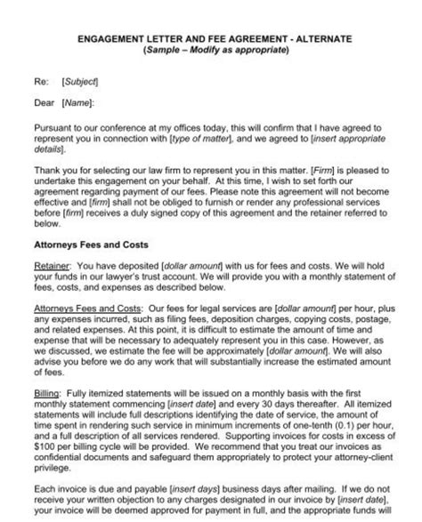 Attorney Engagement Letter Template