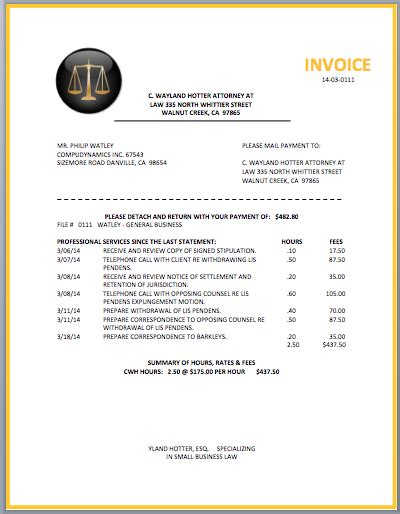 Attorney Invoice Template