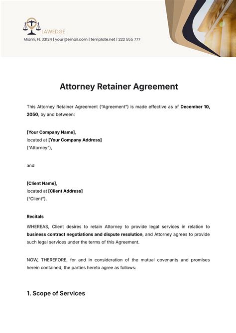 Attorney Retainer Agreement Template