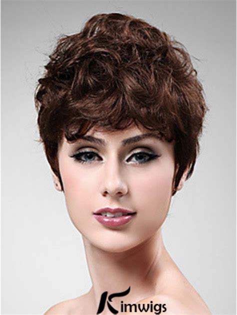 Auburn Cropped Wavy Boycut Wigs