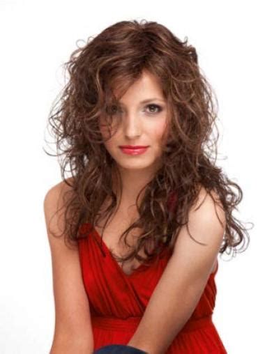 Auburn Layered Curly Graceful Wigs For Cancer