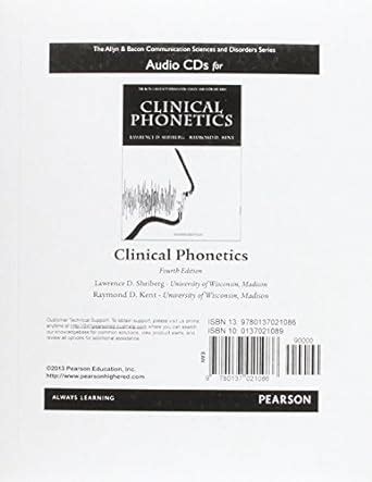 Audio CDs for Clinical Phonetics The Allyn and Bacon Communication Sciences and Disorders Series Epub