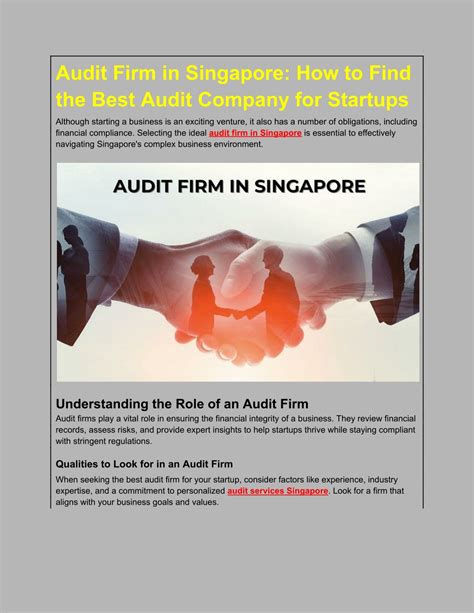 Audit Firm in Singapore: The Ultimate Guide to Choosing the Right Partner for Your Business