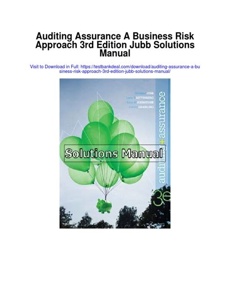 Auditing And Assurance Jubb Solution Manual Reader