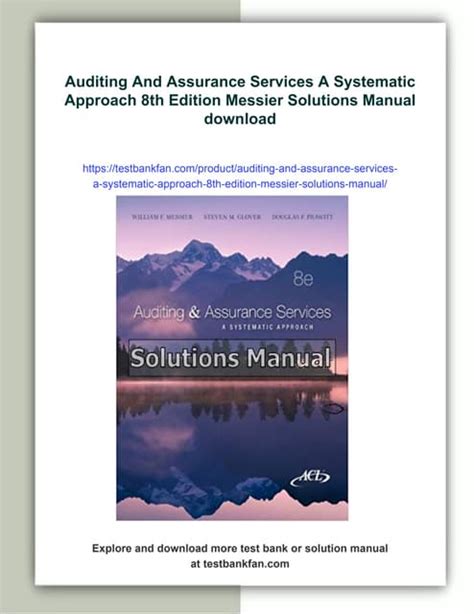 Auditing Assurance Services 8th Edition Solutions Manual Reader