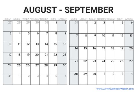 August/September: