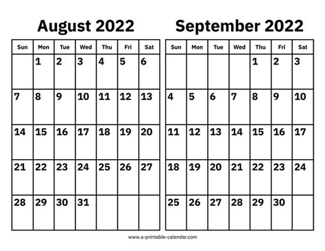 August 12th to September 9th, 2022