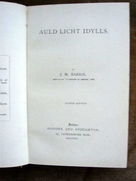 Auld licht idyls JM Barrie collection Volume 7 Reader