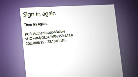 Authentication failure: