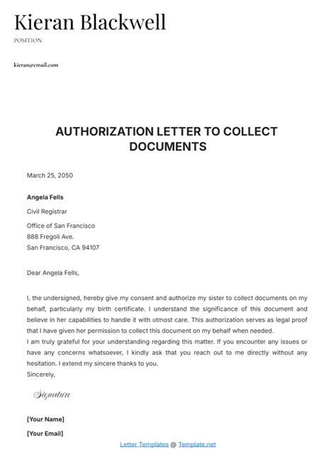 Authorization Letter to Collect Documents: Empowerment for Secure and Efficient Document Retrieval