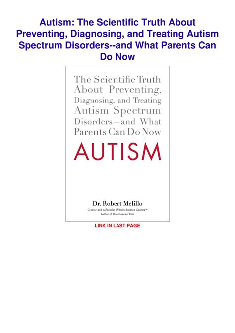 Autism The Scientific Truth About Preventing Kindle Editon