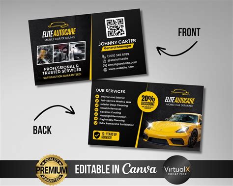 Auto Detailing Business Card Template Free