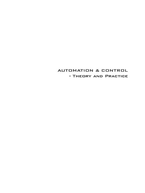 Automation Control - Theory and Practice PDF