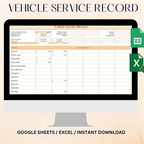 Automobile Service Record Template