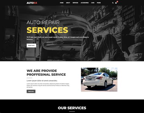 Automotive Parts Website Templates