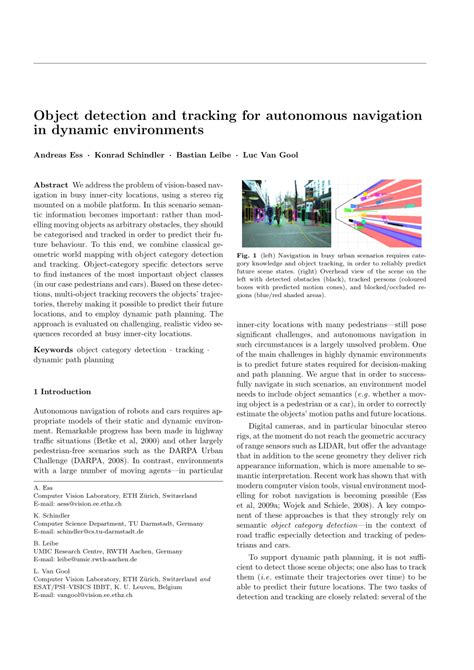 Autonomous Navigation in Dynamic Environments 1st Edition PDF