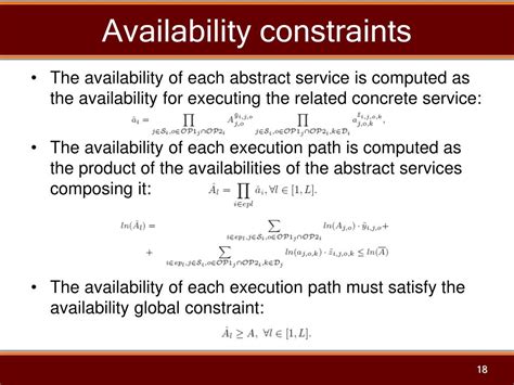 Availability Constraints: