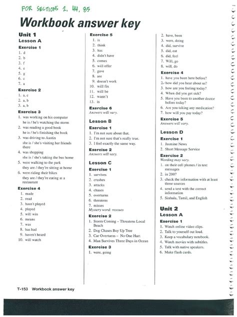 Avancemos 1 Workbook Answers PDF