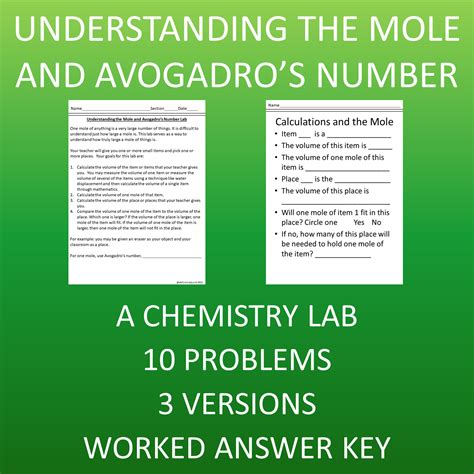 Avogadro And The Mole Lab Answers Kindle Editon