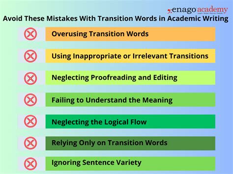 Avoid overusing transition words: