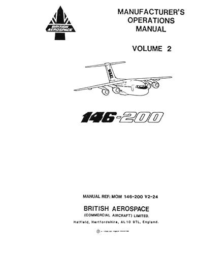 Avro Bae 146 Operating Manuals Ebook PDF