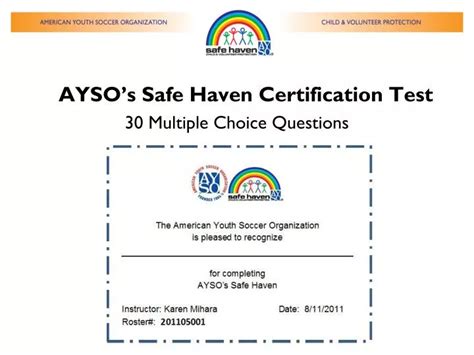 Ayso Safe Haven Test Answers PDF