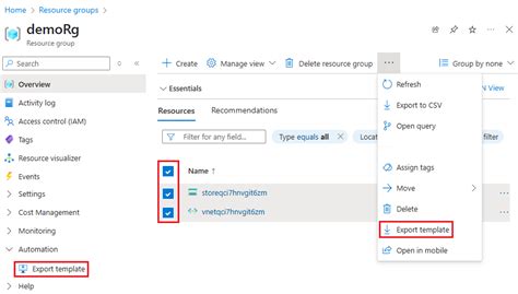 Azure Portal Preview Template Export Bicep