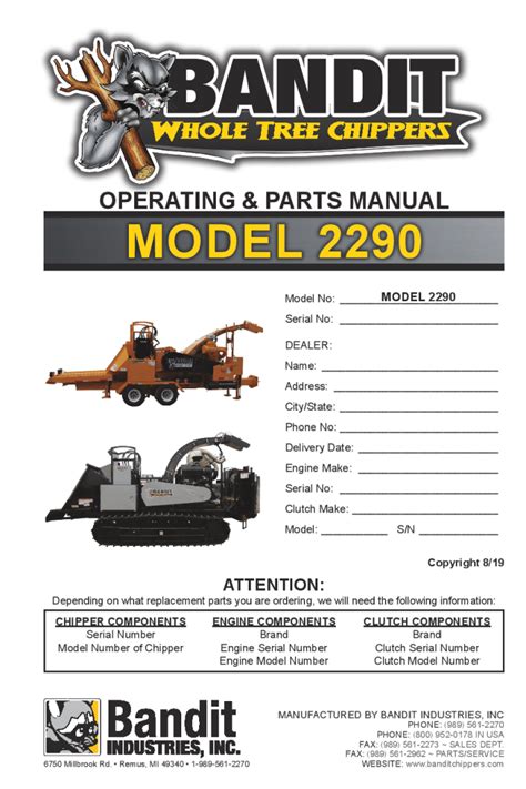 BANDIT CHIPPER MANUAL Ebook Doc