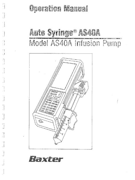 BAXTER AS40A SERVICE MANUAL Ebook Doc