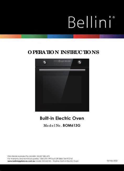 BELLINI CONVECTION OVEN MANUAL Ebook PDF