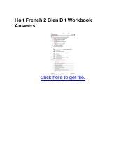 BIEN DIT HOLT FRENCH 2 WORKBOOK ANSWERS Ebook Epub