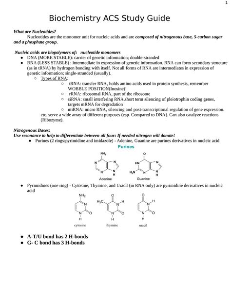 BIOCHEMISTRY ACS EXAM STUDY GUIDE Ebook Doc