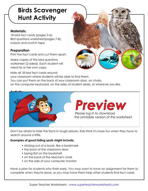 BIRD SCAVENGER HUNT ACTIVITY SUPER TEACHER WORKSHEETS Ebook PDF