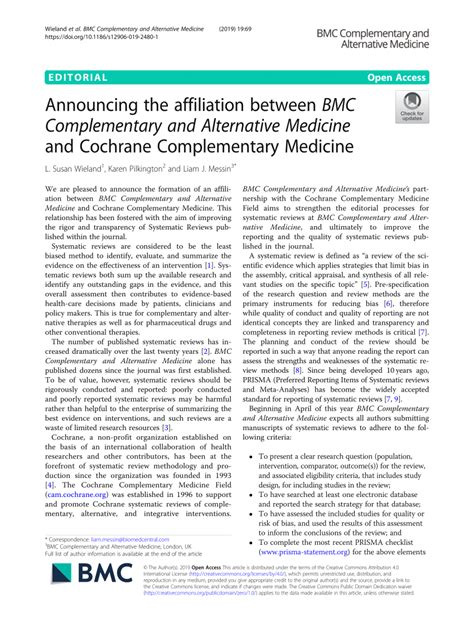 BMC Complementary and Alternative Medicine