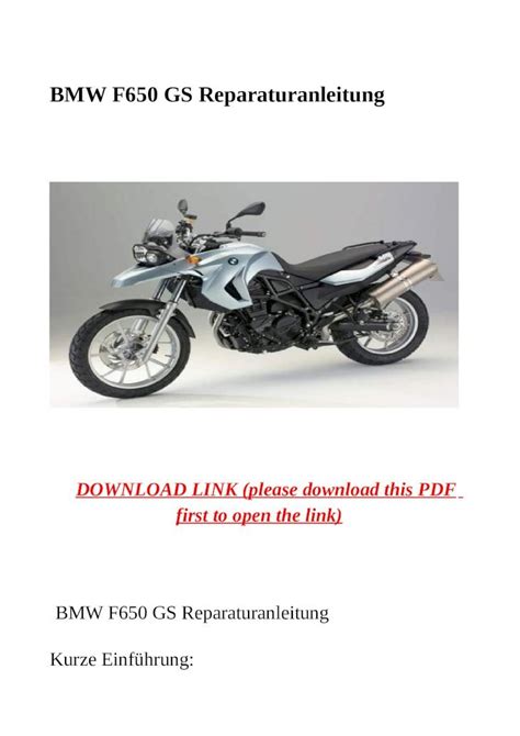 BMW F650 GS Reparaturanleitung pdf Doc